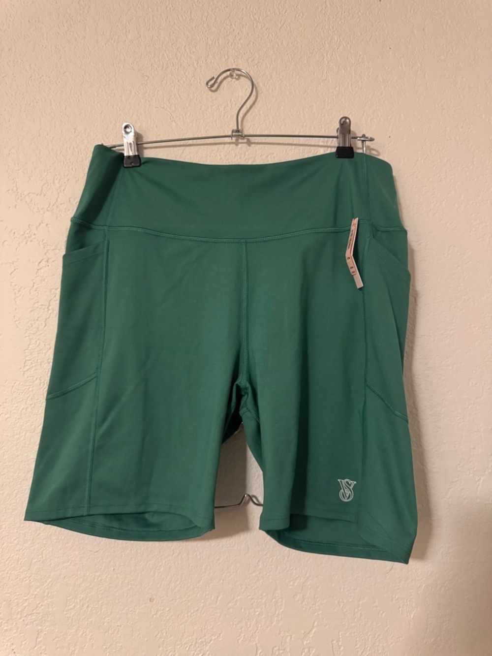 Victoria's Secret Green Bike Shorts with Side Pockets